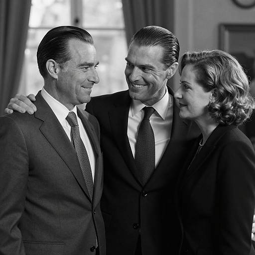 Classic Black and White Portrait of Three