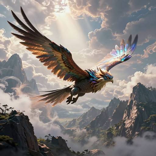 Mythical Folte Soaring Above Rugged Mountains