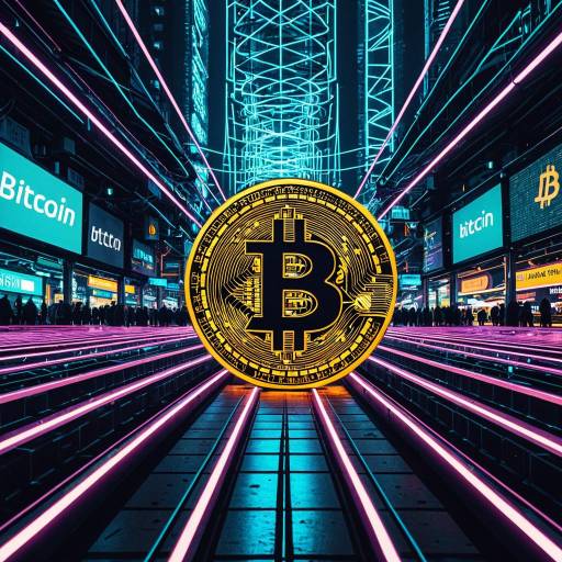 Futuristic Bitcoin Cityscape with Neon Lights