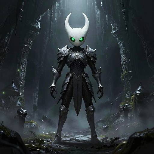 Hollow Knight Character in Dark Cavern