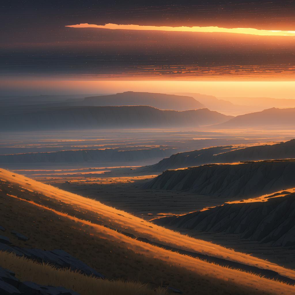 Artistic Dawn Over Seismic Rift Valley