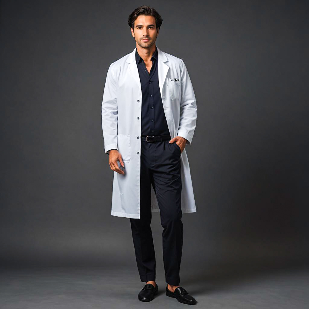 Stylish Male Doctor in Velvet Studio