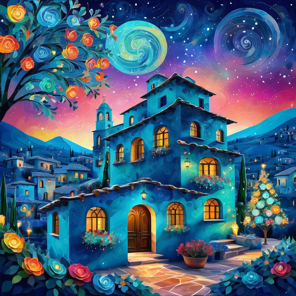 Whimsical Chagall-Inspired Christmas Dream