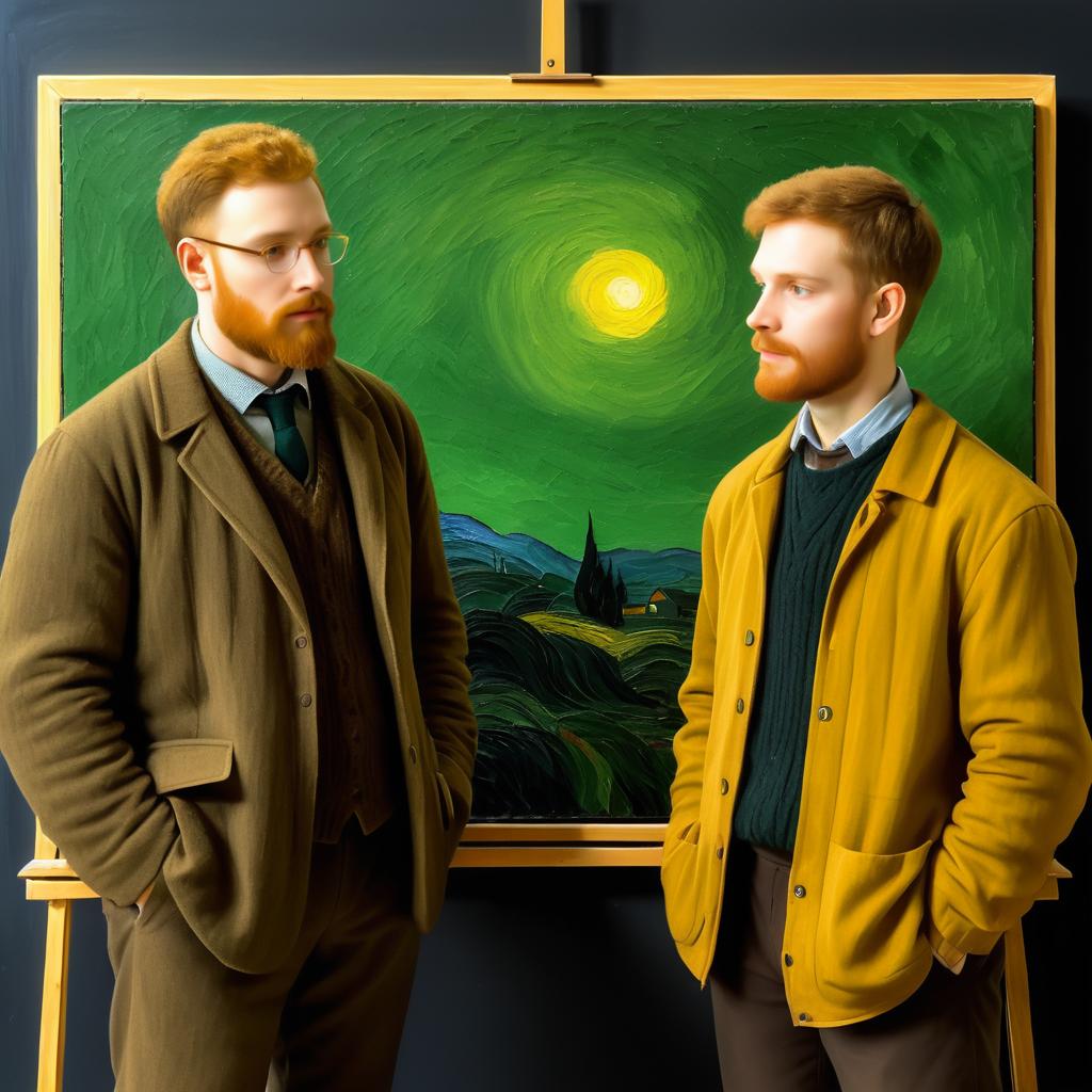 Van Gogh Style Teacher and Student Discussion