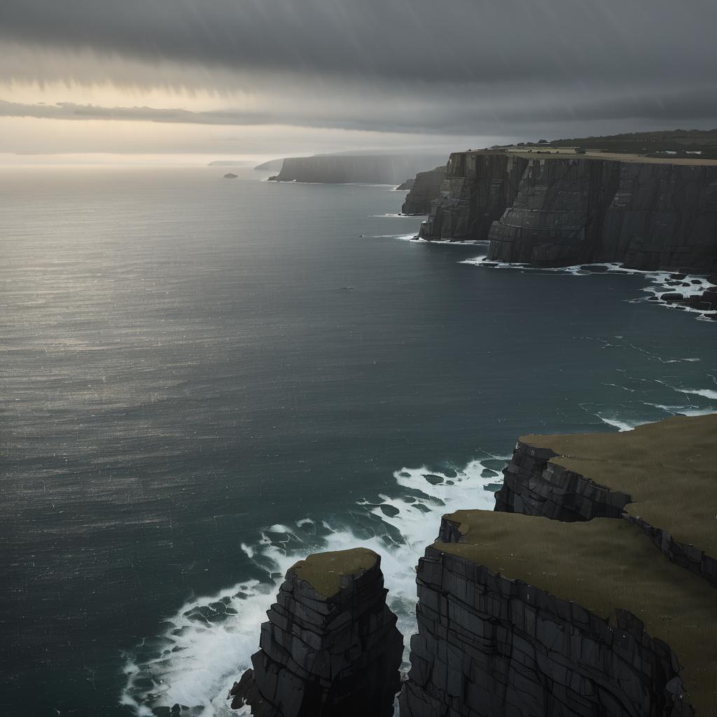 Misty Cliffs Overlooking Wild Ocean View