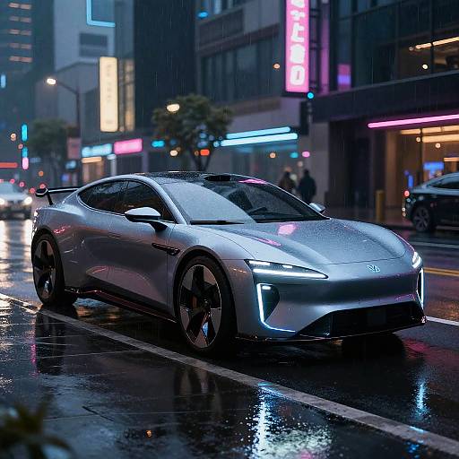 Futuristic Cyberpunk Electric Car