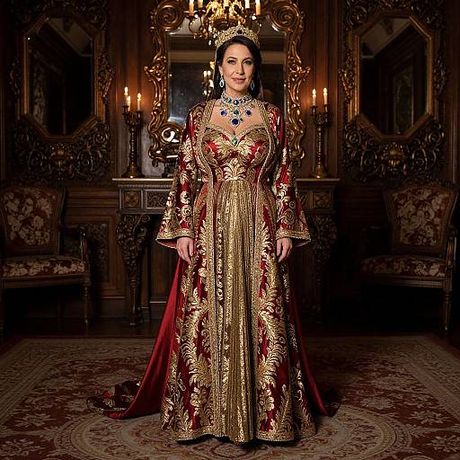 Elegant Ottoman Lady in Luxurious Costume
