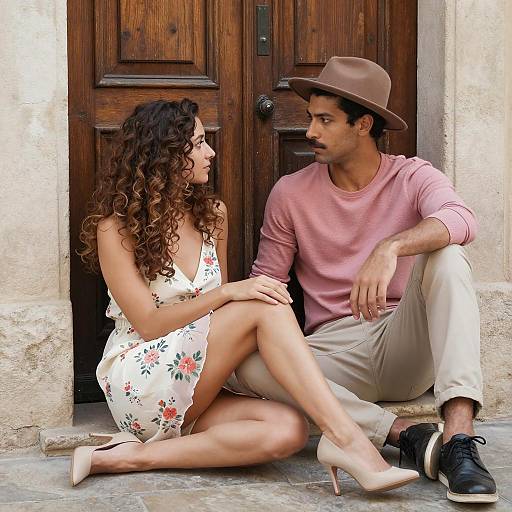 Romantic Moment on Rustic Floor