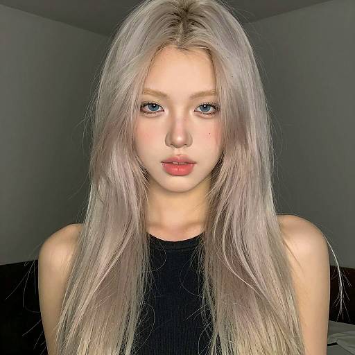 Young Woman with Platinum Blonde Hair