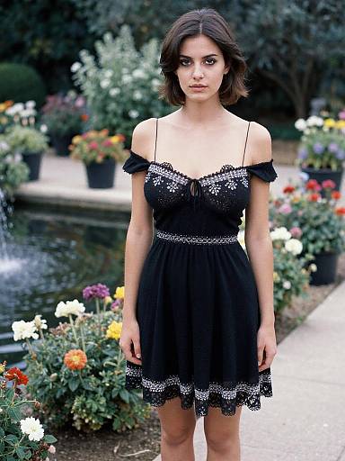 Bohemian Chic Woman in Flower Garden