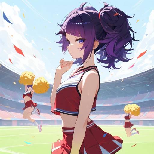 Dynamic Cheerleader in Action