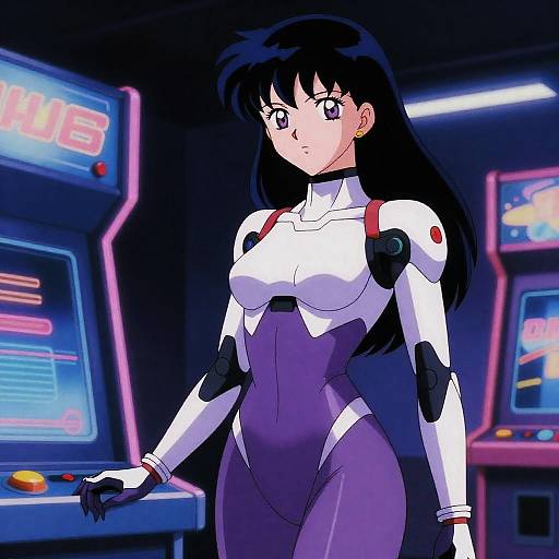 1990s Anime Female Android at Neon Arcade