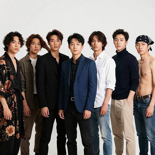 Diverse Group of Men in Unique Styles