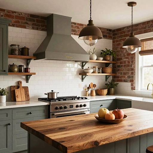 Rustic Chic Kitchen with Butcher Block