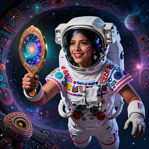 Mexican Folk Art Female Astronaut