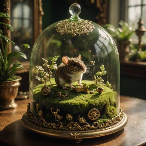 Whimsical Vintage Mouse Still Life Scene