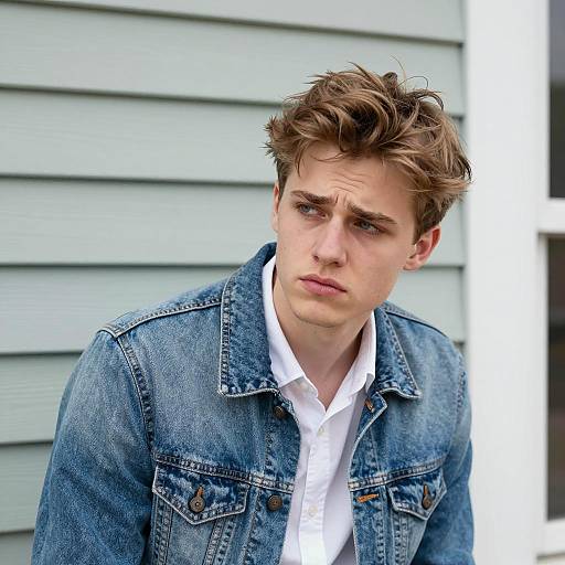 Casual Young Man with Annoyed Expression