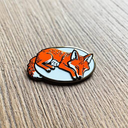 Sleeping Fox Enamel Pin