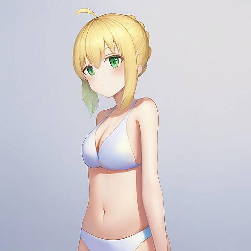 Illustration of Artoria pendragon (swimsuit archer) (fate), fate (series) in the style of Fjsmu