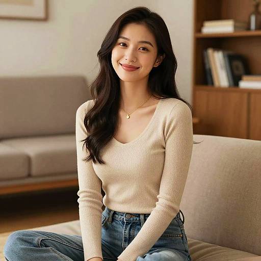 Cozy Portrait of Stylish Asian MILFs