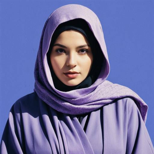 Young Woman in Lavender Abaya with Hood Up