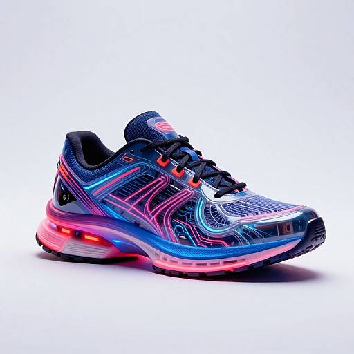 Hyper-Realistic Neon Cyberpunk Running Shoe