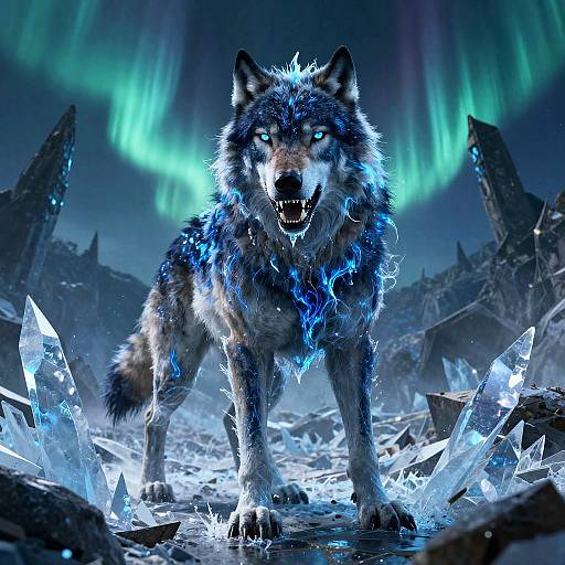 Fenrir, Monstrous Midnight-Blue Wolf