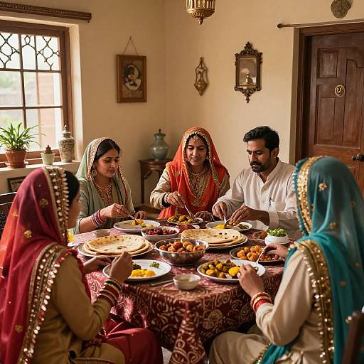 Photorealistic Punjabi Family Gathering