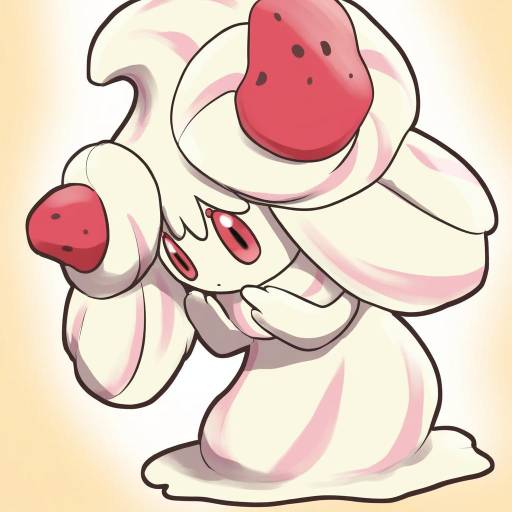 Illustration of Alcremie, pokemon in the style of Ahenn