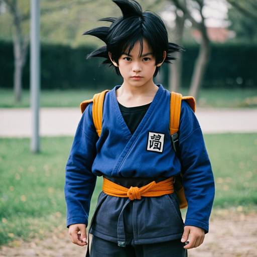 Boy in Dragon Ball Z Costume Outdoors