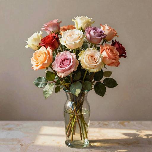 Vintage Multicolored Rose Bouquet