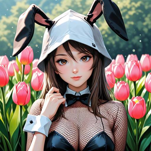 Charming Girl with Rabbit Ears
