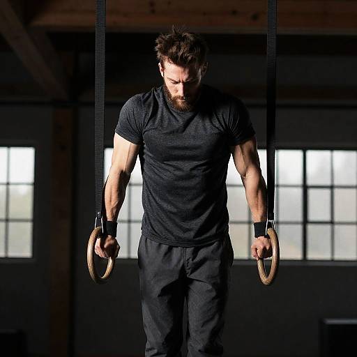 Determined Athlete in Industrial Gym Setting