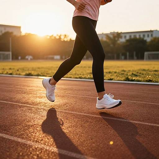 Sunset Jogging on Paved Track
