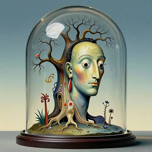 Giant Glass Dome with Fantasy Head