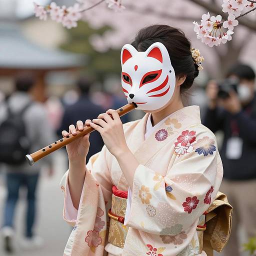 Elegant Japanese Woman in Traditional Yukata