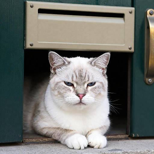 Grumpy Cat Under Mail Slot Door