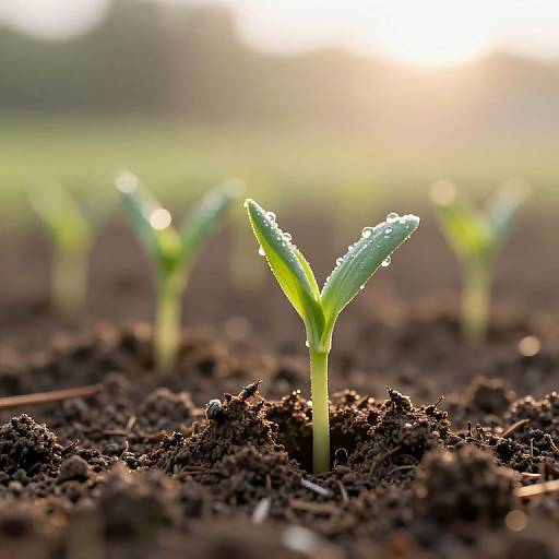 Delicate Green Shoots at Dawn