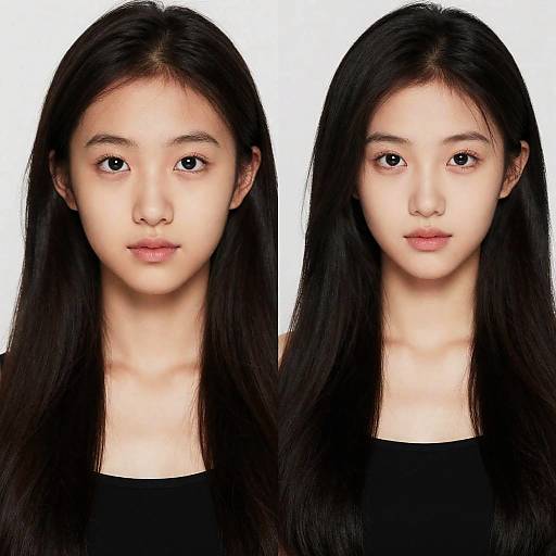 Asian Woman Portrait Comparison