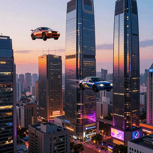 Futuristic Cityscape at Sunset