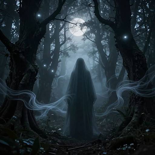 Ethereal Ghost in Mystical Forest