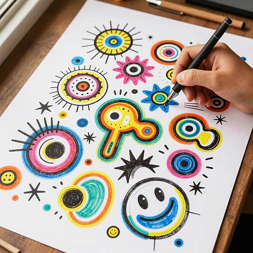 Colorful Abstract Doodle Maker Art