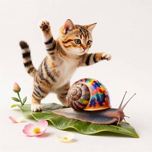 Illustrious Darling Snail on Tie-Dye Petals