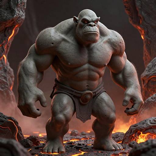 ZBrush Super-Buff Ogre in Molten Cavern