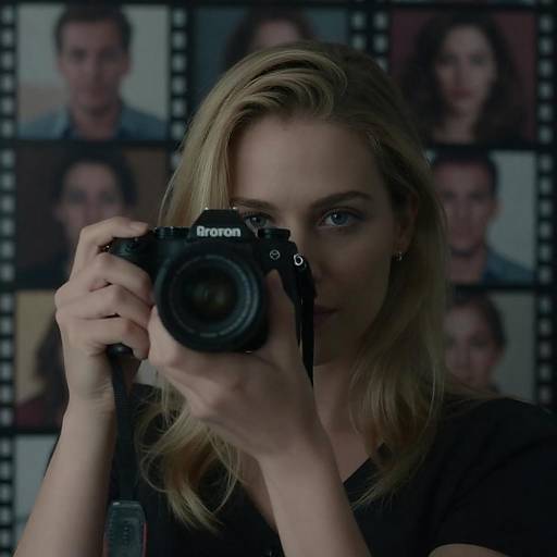 Intense Portrait of a Photographer Woman