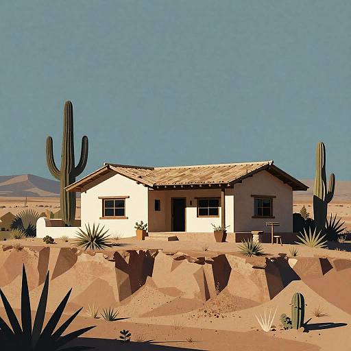 Cubist Cliffside Adobe Ranch Retreat