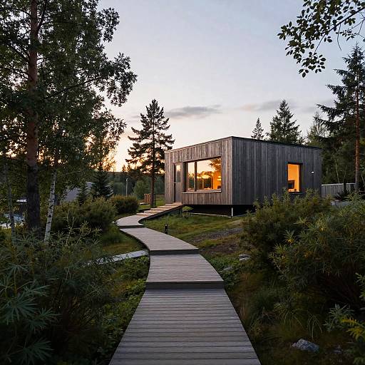 Nordic Summer Night Wooden Path