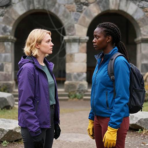 Intense Encounter: Two Women Face Off