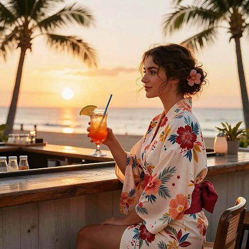 Tropical Paradise: Sunset Cocktail Scene