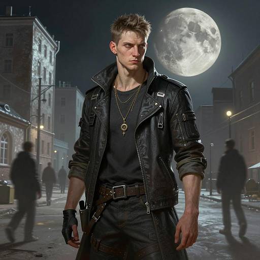 Cyberpunk Thug in Soviet Moon Colony